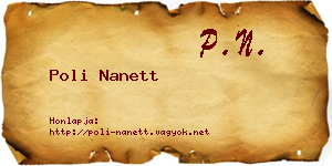 Poli Nanett névjegykártya